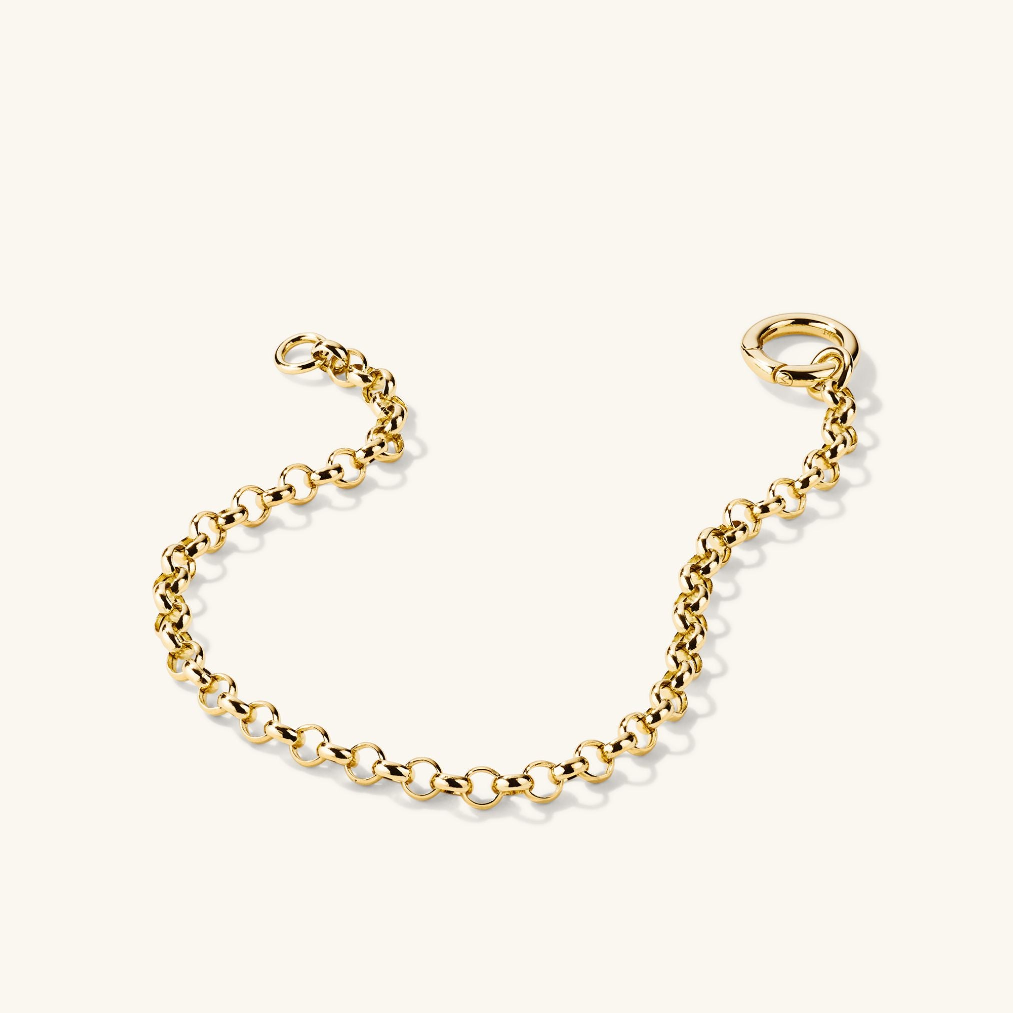 24K Gold Rolo Chain Charm Bracelet