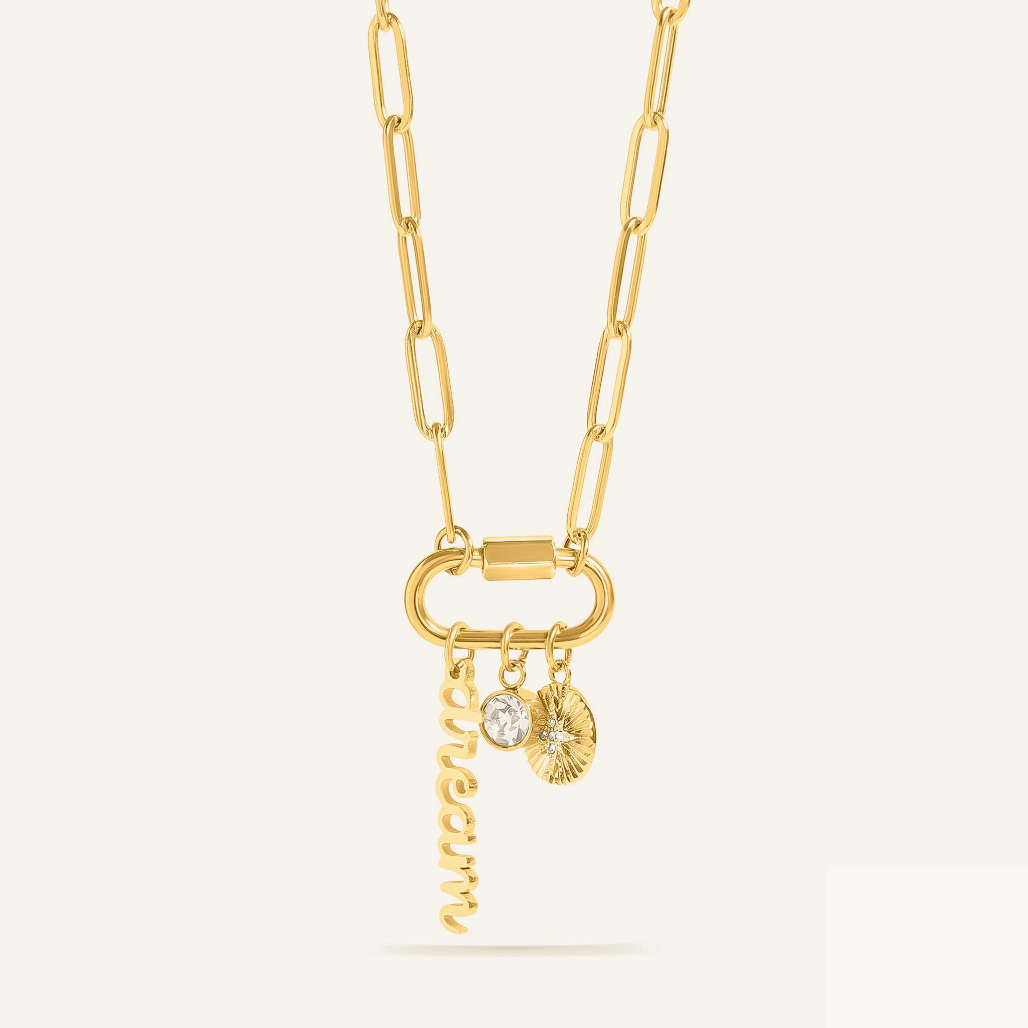 18K Gold Dream Carabiner Paperclip Necklace