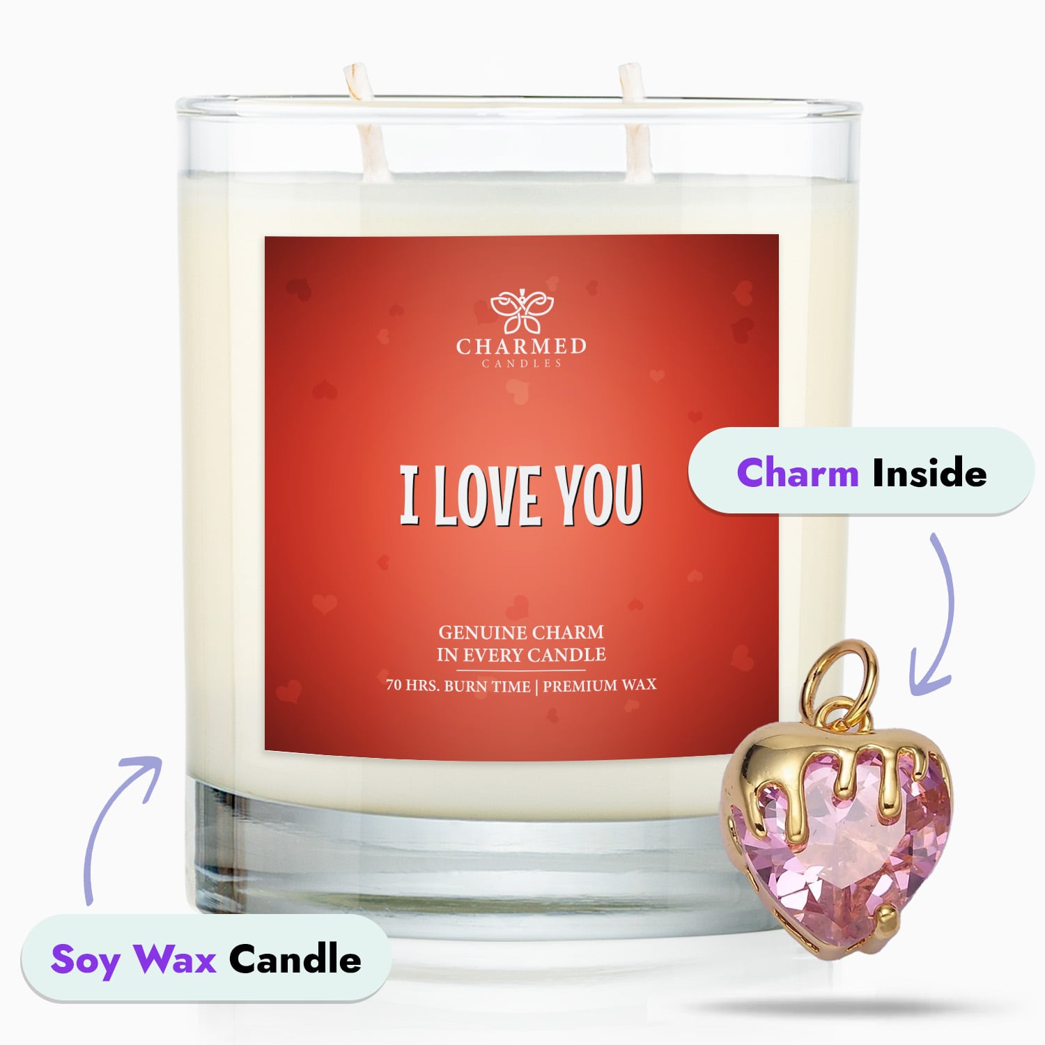 I Love You 'Surprise' 14K Gold Charm Candle