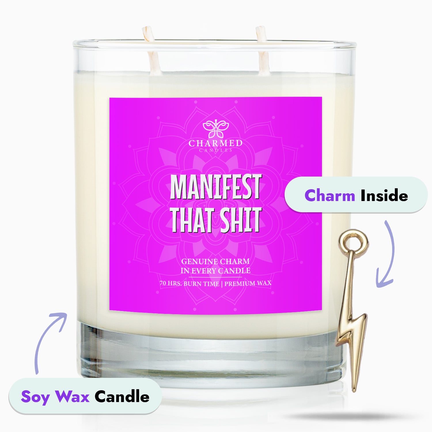 Manifest That Sh*t 'Surprise' 14K Gold Charm Candle