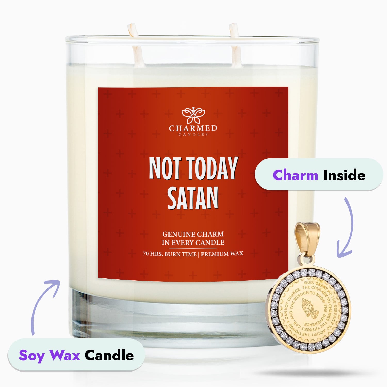 Not Today Satan 'Surprise' 14K Gold Charm Candle