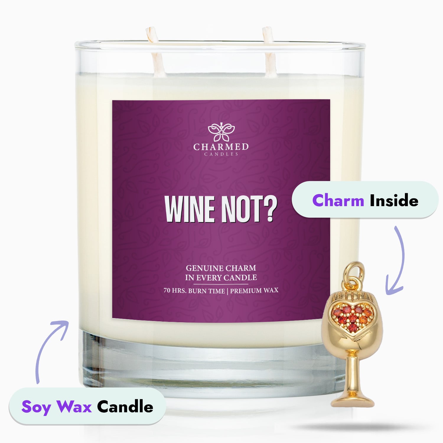 Wine Not 'Surprise' 14K Gold Charm Candle