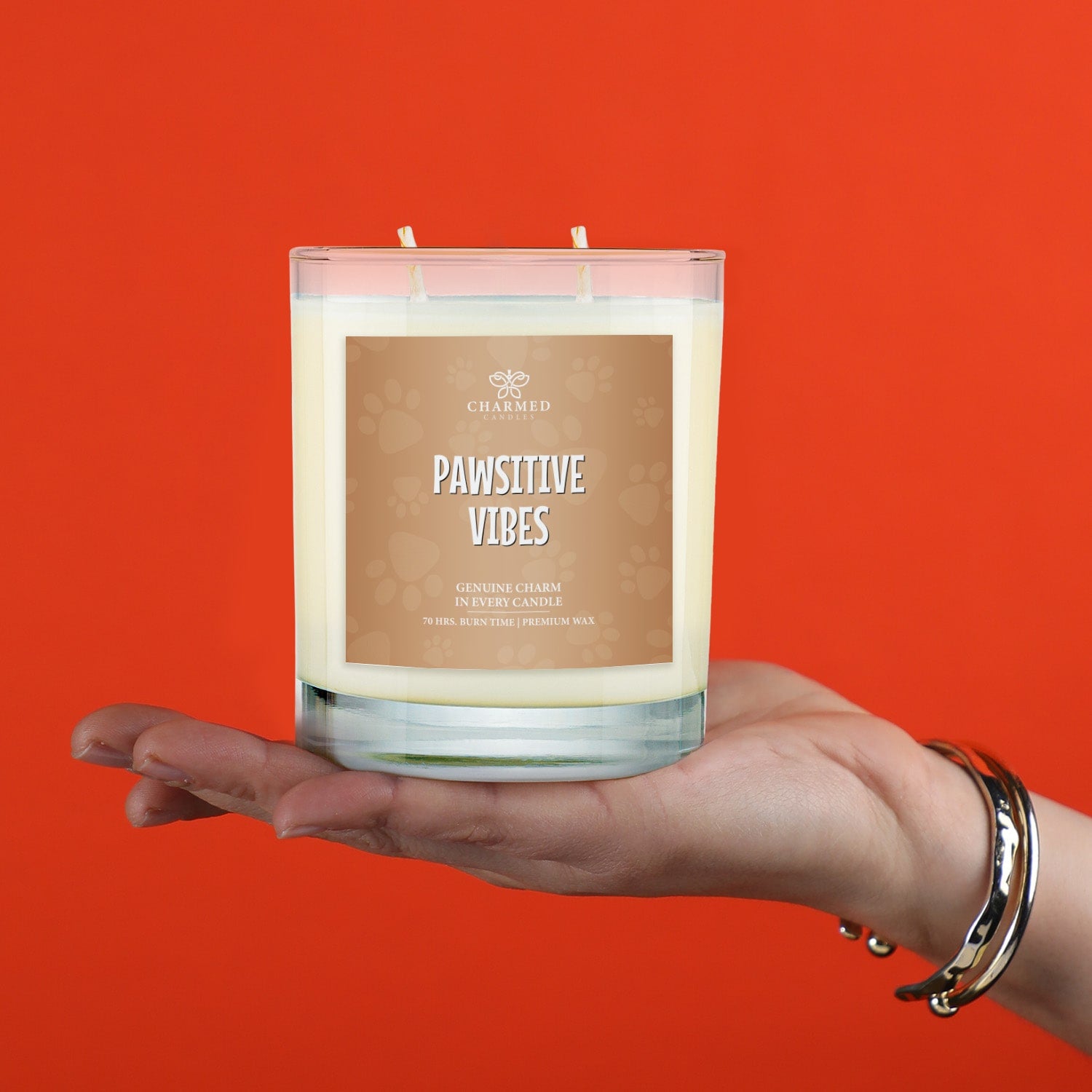 Pawsitive Vibes 'Surprise' 14K Gold Charm Candle