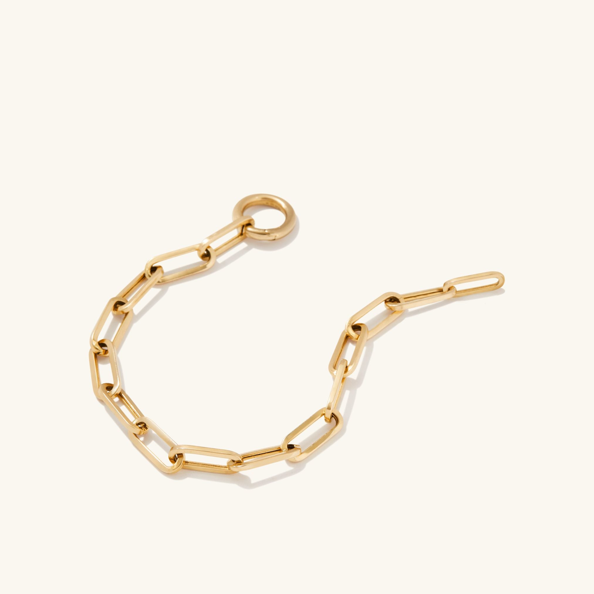 24K Gold Paperclip Chain Charm Bracelet