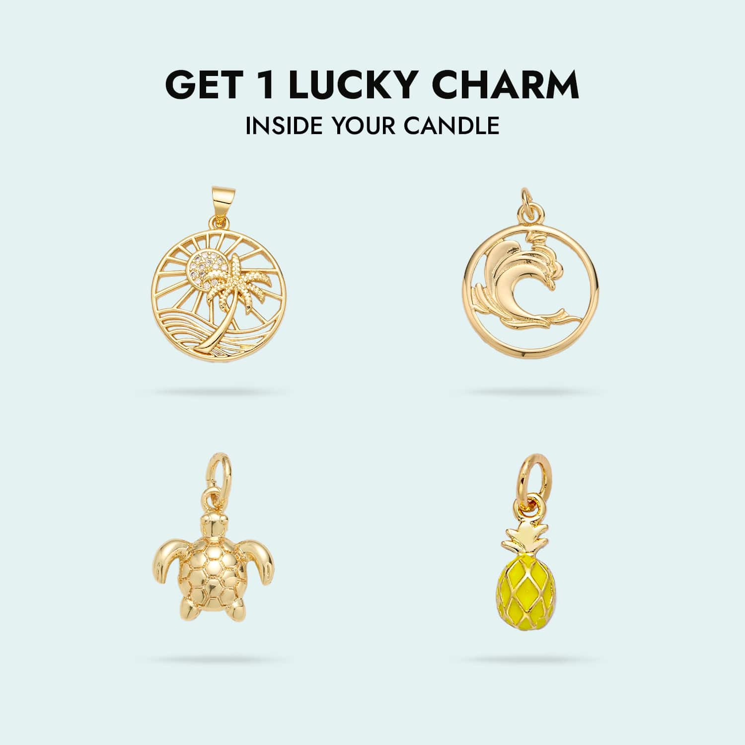 Beach Please 'Surprise' 14K Gold Charm Candle