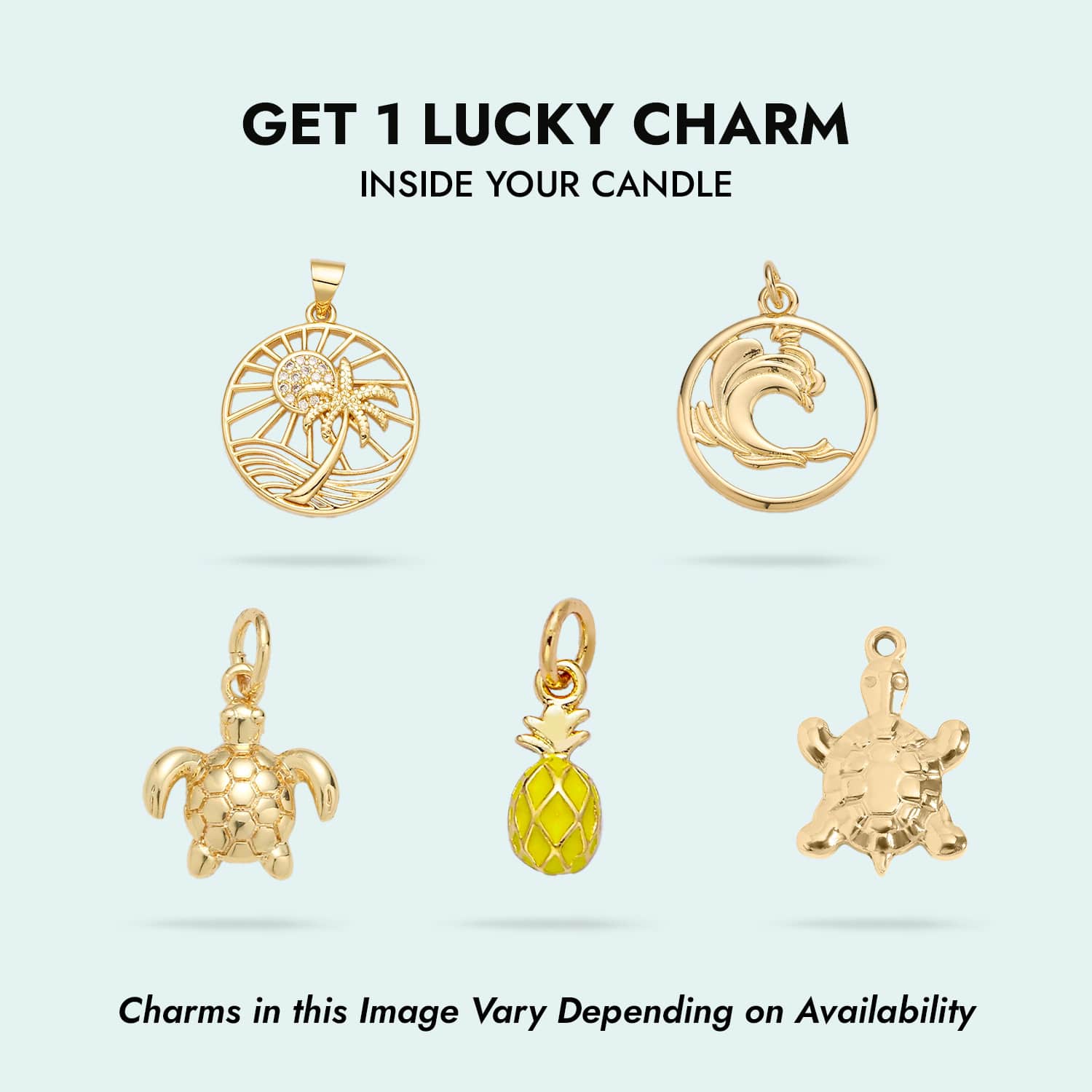 Beach Please 'Surprise' 14K Gold Charm Candle