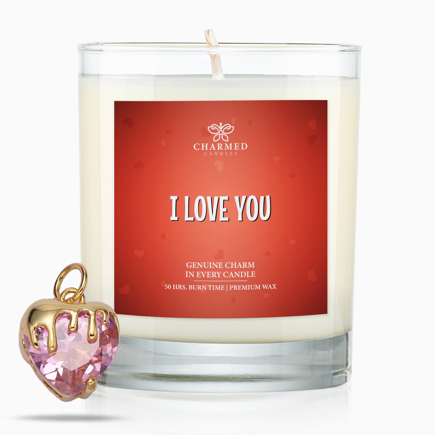 I Love You Charm Candle