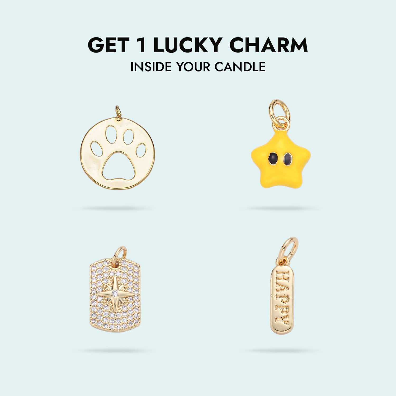 Pawsitive Vibes 'Surprise' 14K Gold Charm Candle