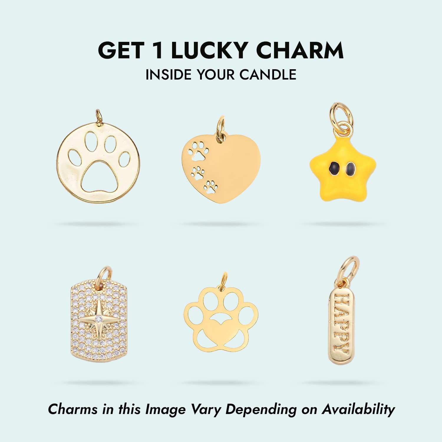 Pawsitive Vibes 'Surprise' 14K Gold Charm Candle